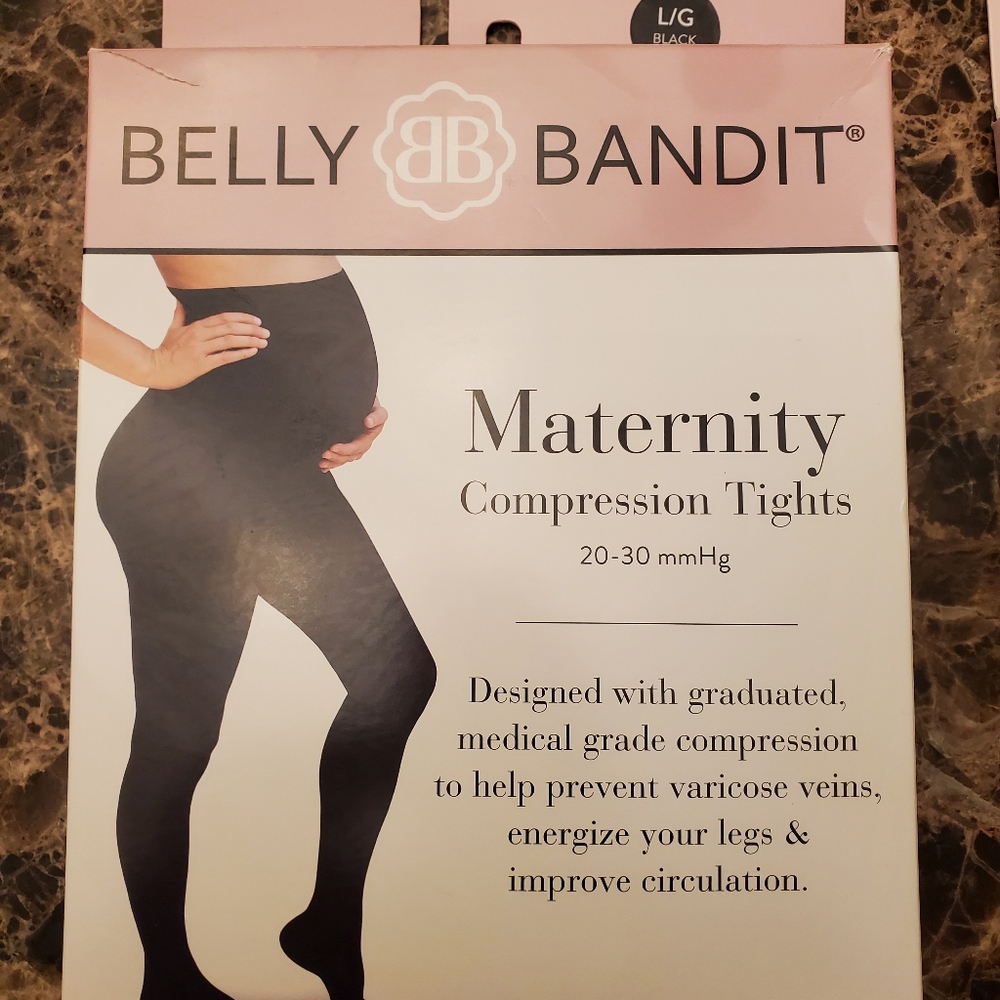 New - Belly Bandit Maternity Compression Leggings 20mmgh in Black, Size L